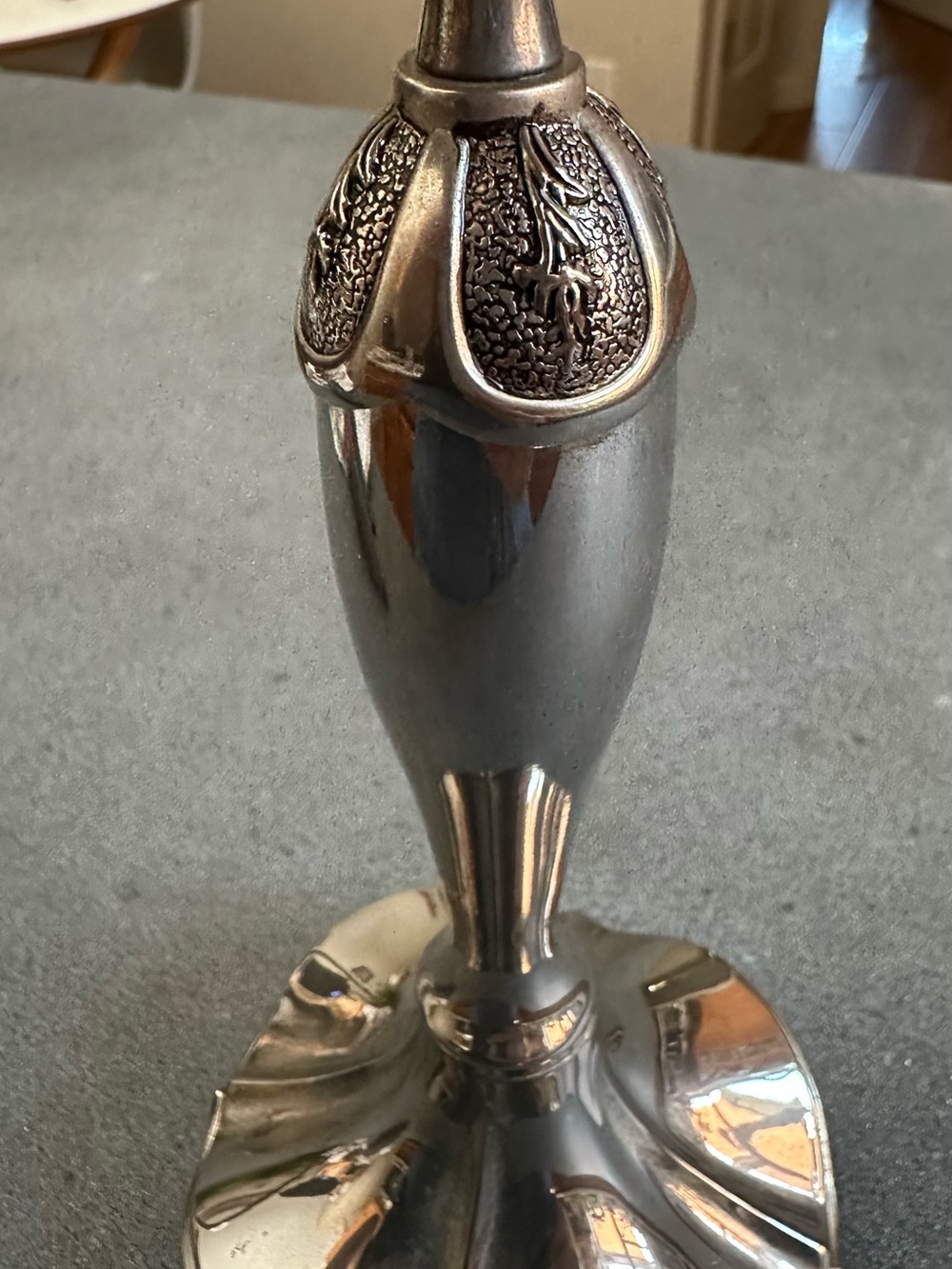 FLORAL SILVER-PLATED CANDLESTICKS - Picture 3 of 10
